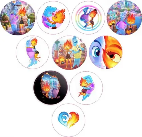 Adesivos Kit 100 Selos Elementos 4cm com Recorte