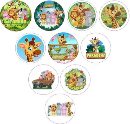 Adesivos Kit 100 Selos Giramille 4cm com Recorte