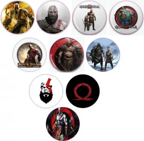 Adesivos Kit 100 Selos God Of War 4cm x 4cm com Recorte