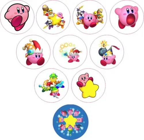 Adesivos Kit 100 Selos Kirby 4cm x 4cm com Recorte