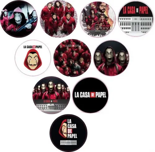 Adesivos Kit 100 Selos La Casa Papel 4cm com Recorte