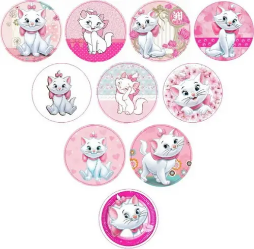 Adesivos Kit 100 Selos Marie 4cm com Recorte