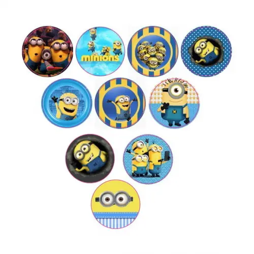 Adesivos Kit 100 Selos Minions 4cm x 4cm com Recorte