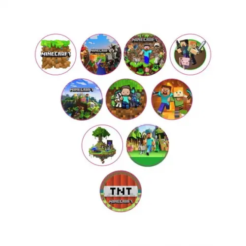 Adesivos Kit 100 Selos Minecraft 4cm x 4cm com Recorte