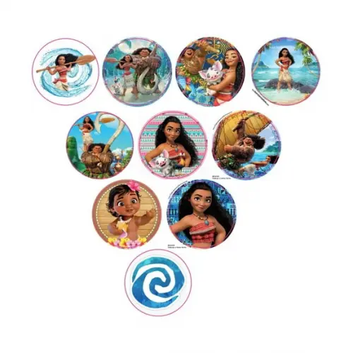 Adesivos Kit 100 Selos Moana 4cm x 4cm com Recorte