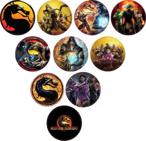 Adesivos Kit 100 Selos Mortal Kombat 4cm com Recorte
