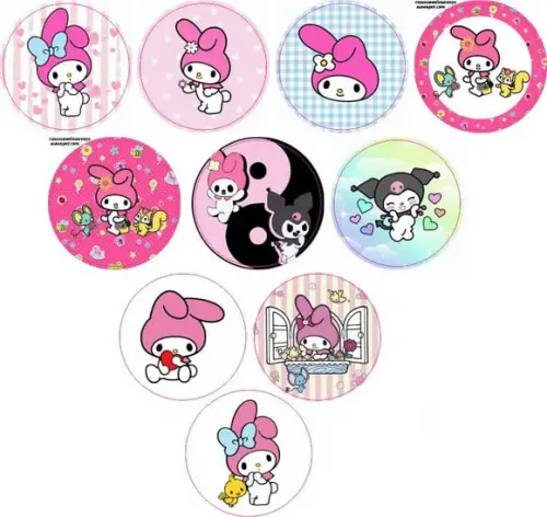 Adesivos Kit 100 Selos My Melody 4cm x 4cm com Recorte