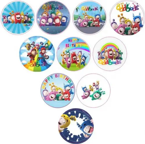 Adesivos Kit 100 Selos Oddbods 4cm x 4cm com Recorte