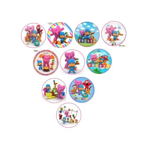 Adesivos Kit 100 Selos Pocoyo 4cm x 4cm com Recorte