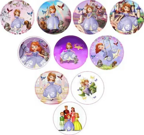 Adesivos Kit 100 Selos Princesa Sofia 4cm com Recorte
