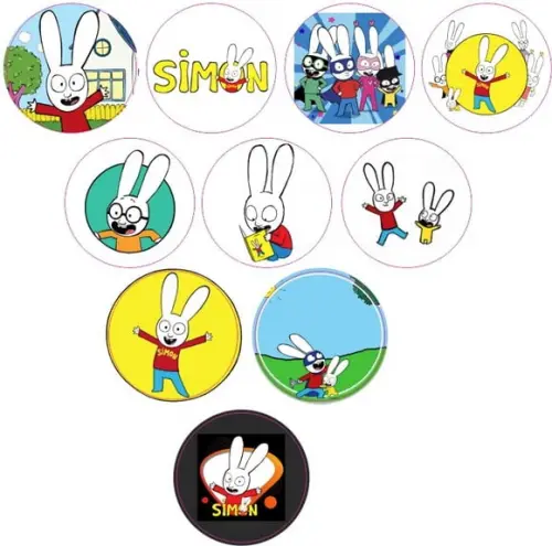 Adesivos Kit 100 Selos Simon o Coelho 4cm x 4cm com Recorte