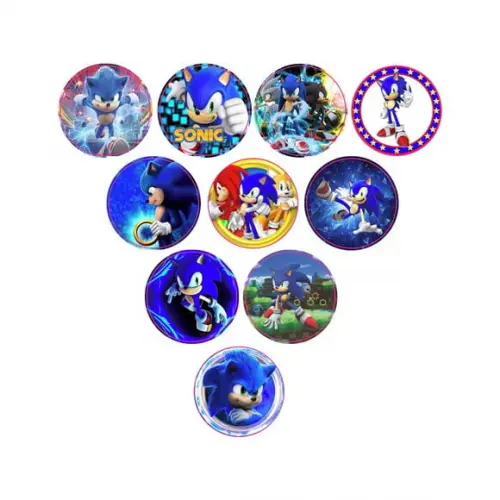 Adesivos Kit 100 Selos Sonic 4cm x 4cm com Recorte