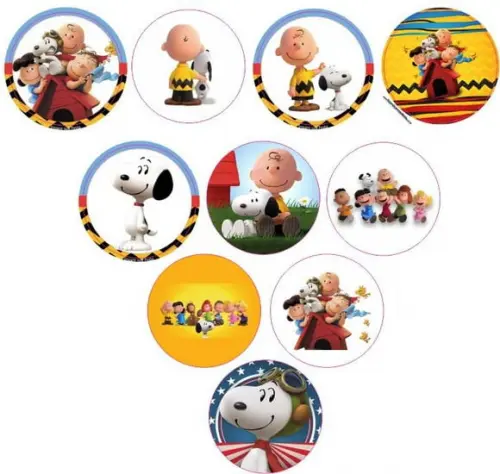 Adesivos Kit 100 Selos Snoopy 4cm x 4cm com Recorte