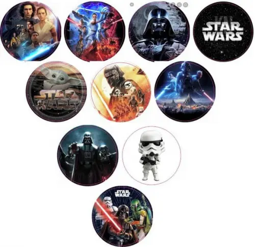 Adesivos Kit 100 Selos Star Wars 4cm x 4cm com Recorte