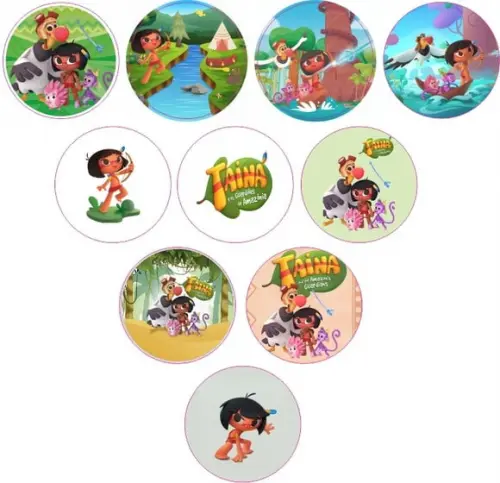 Adesivos Kit 100 Selos Taína 4cm x 4cm com Recorte