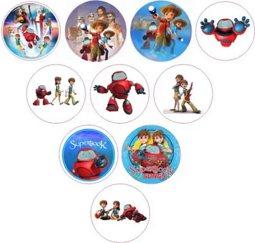 Adesivos Kit 100 Selos Superbook 4cm x 4cm com Recorte