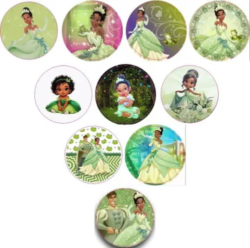 Adesivos Kit 100 Selos Tiana 4cm com Recorte
