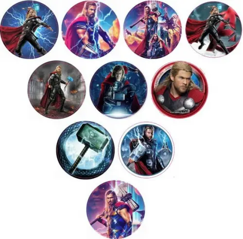 Adesivos Kit 100 Selos Thor 4cm com Recorte