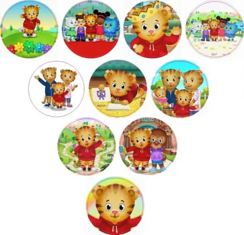 Adesivos Kit 100 Selos Tigre 4cm x 4cm com Recorte