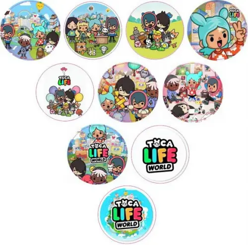 Adesivos Kit 100 Selos Toca Life World 4cm com Recorte