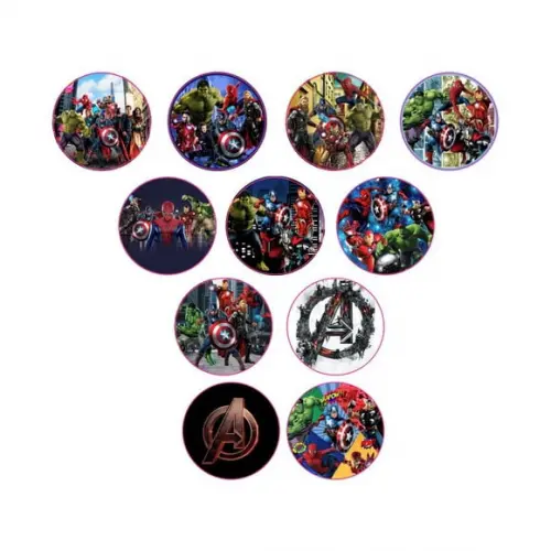 Adesivos Kit 100 Selos Vingadores 4cm x 4cm com Recorte