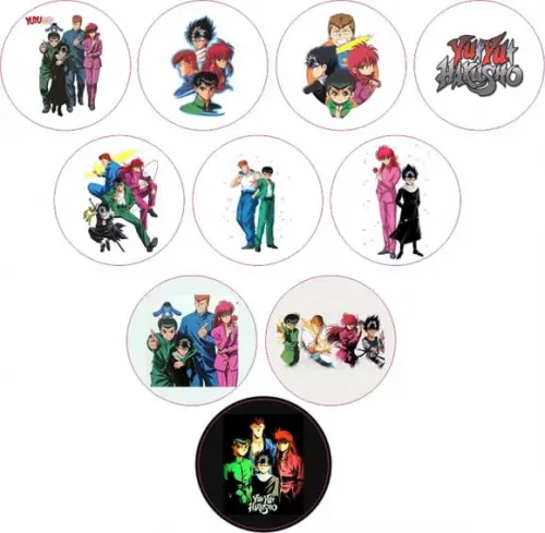 Adesivos Kit 100 Selos Yu Yu Hakusho 4cm x 4cm com Recorte