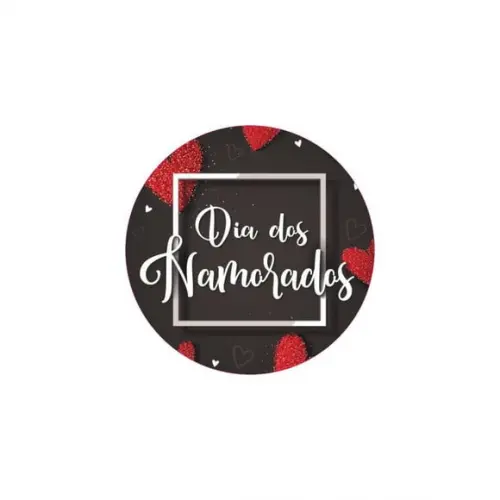 Etiq Adesivas Kit 100 Selos "feliz Dia dos Namorados Black