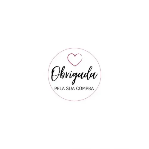Etiquetas Adesivas de Obrigada Branco 100 Unidade 4 cm