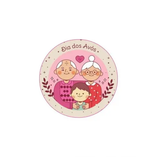 Etiquetas Adesivas Kit 100 Selos " Dia dos Avós " 4cm x 4cm