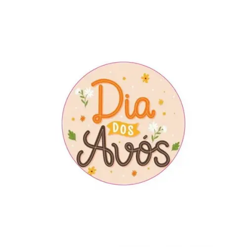 Etiquetas Adesivas Kit 100 Selos " Dia dos Avós 2 " 4cm x 4c