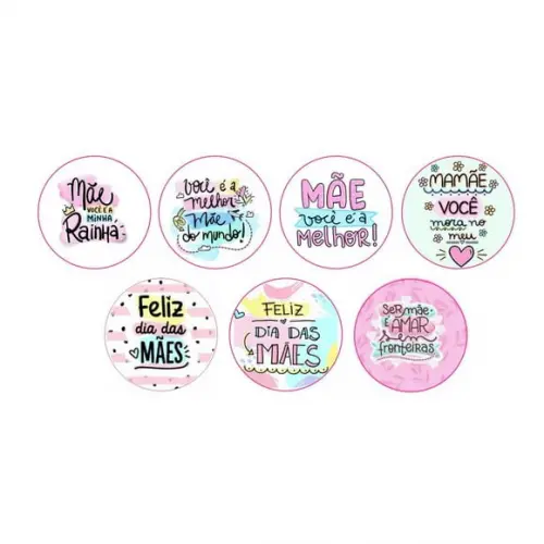 Etiquetas Adesivas Kit 100 Selos "dia das Mães Sortidos "4cm