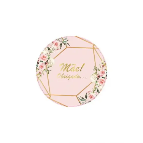 Etiquetas Adesivas Kit 100 Selos "dia das Mães Rosa " 4cm