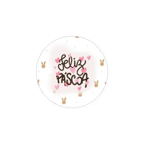 Etiquetas Adesivas Kit 100 Selos "feliz Páscoa" 4cm x 4cm Co