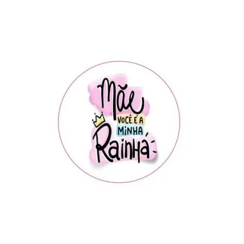 Etiquetas Adesivas Kit 100 Selos "mãe Minha Rainha" 4cm