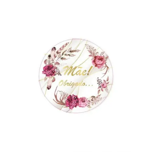 Etiquetas Adesivas Kit 100 Selos "mãe Rosas " 4cm x 4cm