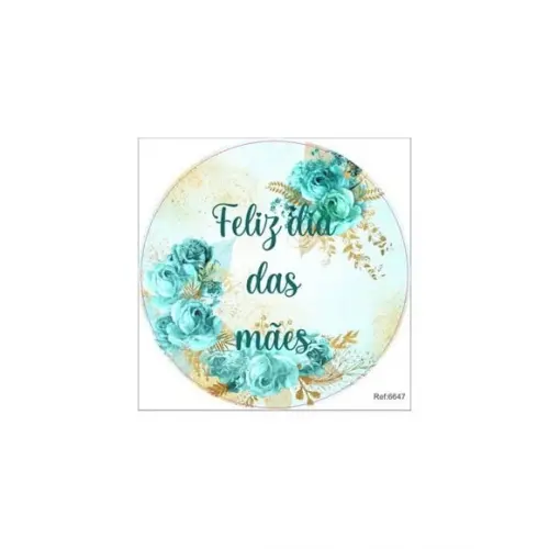 Etiquetas Adesivas Kit 100 Selos "mãe Verde Água" 4cm x 4cm