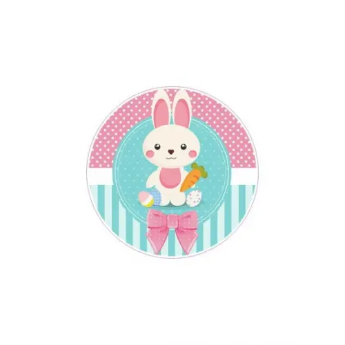Etiquetas Adesivas Kit 100 Selos "páscoa Azul/rosa" 4cm x 4c