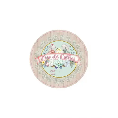 Etiquetas Adesivas Kit 100 Selos "ovo de Colher" 4cm x 4cm c