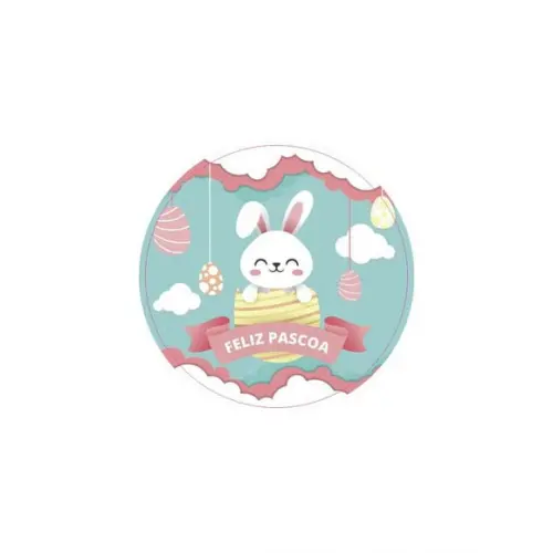 Etiquetas Adesivas Kit 100 Selos "páscoa Coelhinho" 4cm x 4c