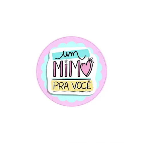 Etiquetas Adesivas Kit 100 Selos "um Mimo Rosa" 4cm x 4cm