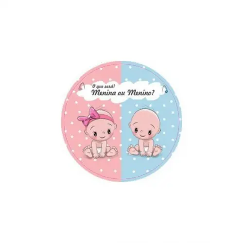 Etiquetas Adesivas Kit 100 Selos "revelação Rosa/azul " 4cm