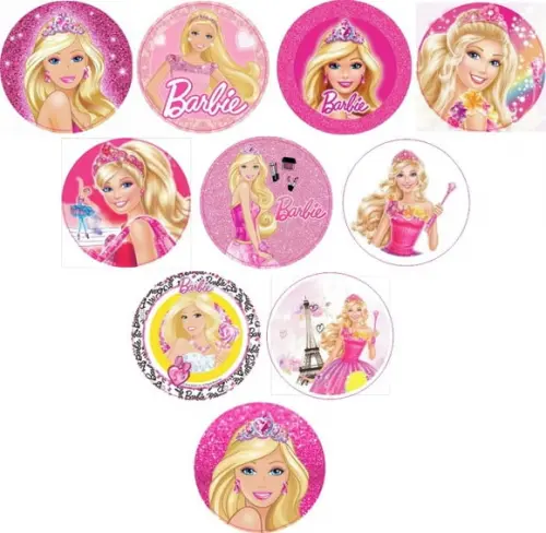 Etiquetas Adesivas Kit 100 Selos Barbie 4cm x 4cm
