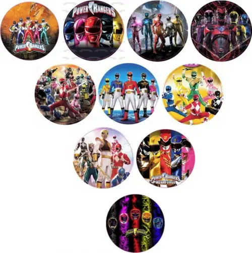 Etiquetas Adesivas Kit 100 Selos Power Rangers 4cm x 4cm