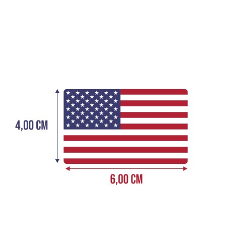 Bandeira Resinada Automotiva Estados Unidos da América