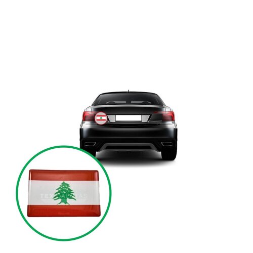 Bandeira Resinada Automotiva do Líbano