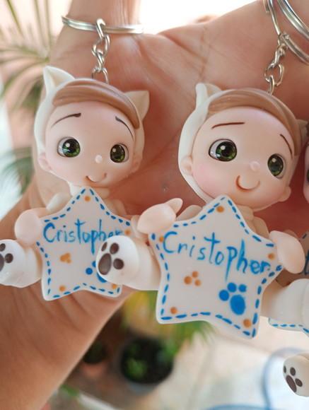 30 Chaveirinhos Bebê Fantasiado de Dog em Biscuit