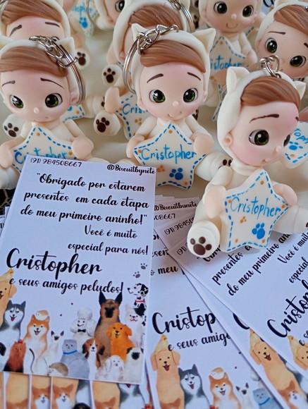 30 Chaveirinhos Bebê Fantasiado de Dog em Biscuit