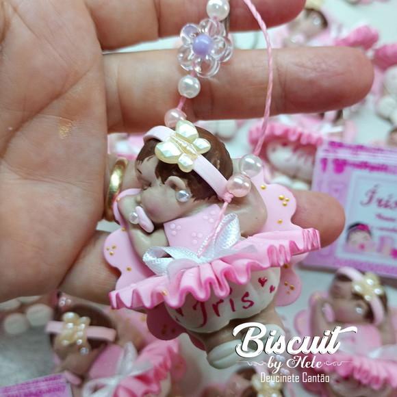 30 Chaveirinhos Bebê Soneca Menina em Biscuit.