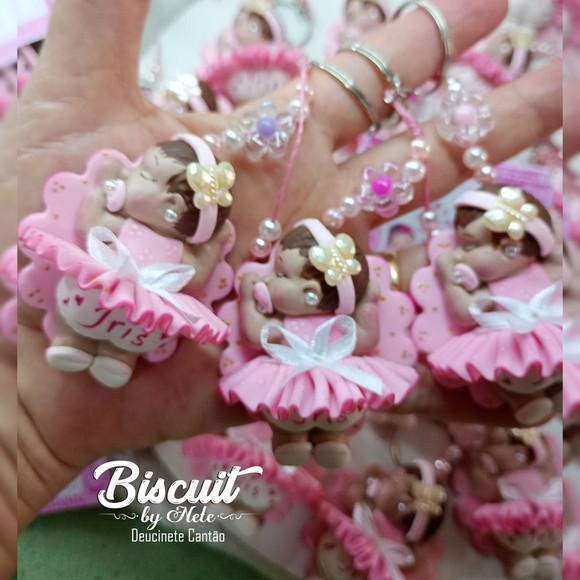 30 Chaveirinhos Bebê Soneca Menina em Biscuit.