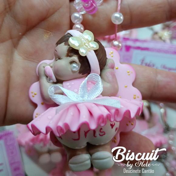 30 Chaveirinhos Bebê Soneca Morena Biscuit
